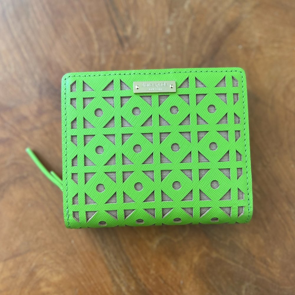 Kate Spade Lime Green Lattice Wallet